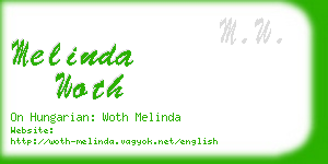 melinda woth business card